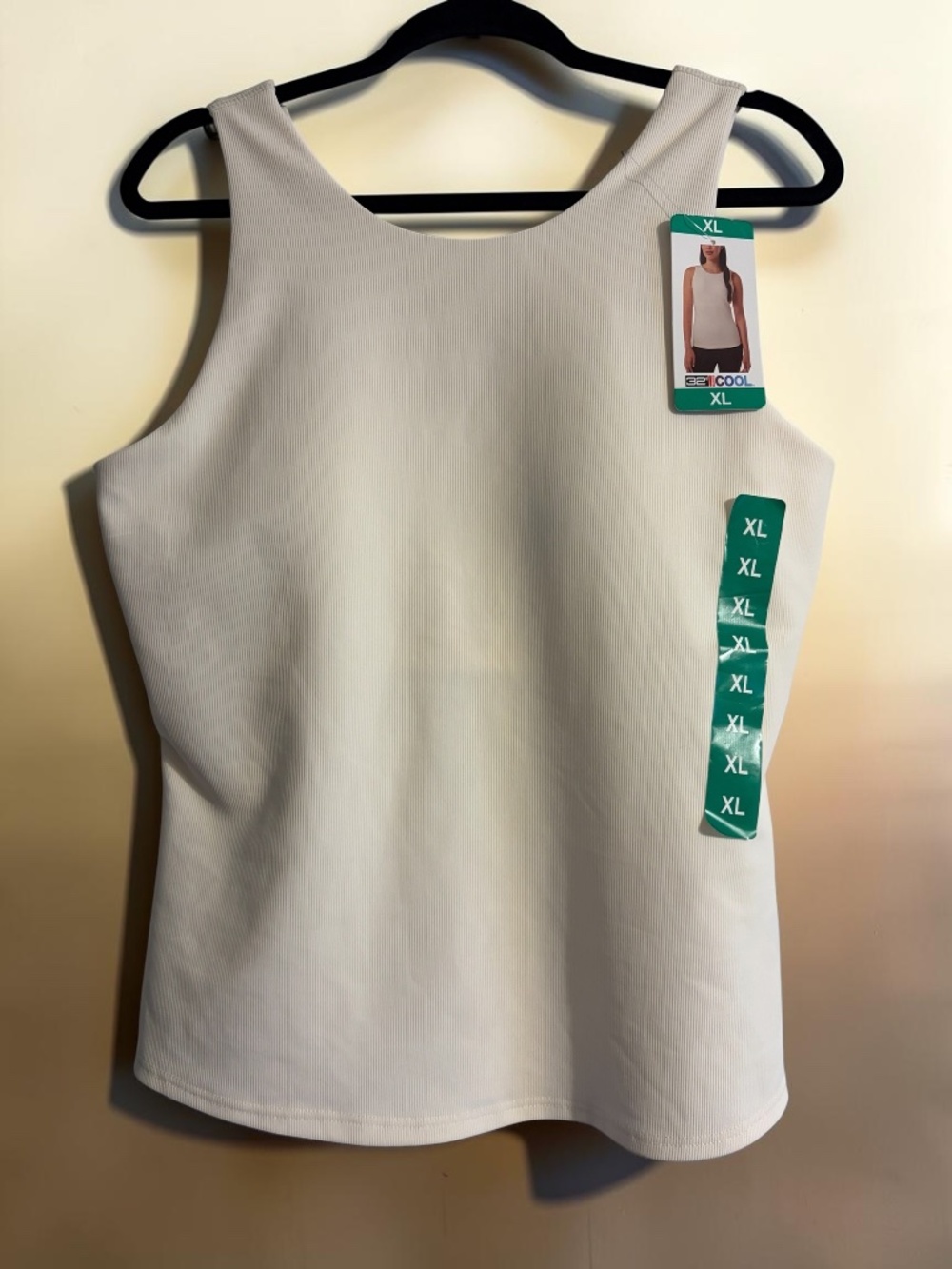 32 Degrees Cool Womens Ribbed Built-in Bra Pullover Tank Top - XL